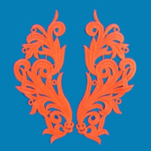 Noen színű páros csipke 22x11cm - FLUORESCENT ARANCIO